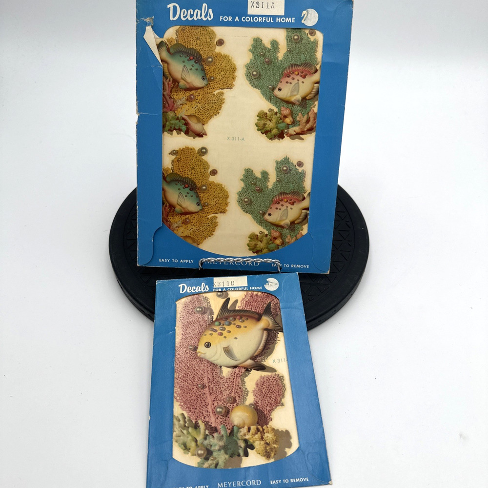 Vintage Meyercord Decals Tropical Fish & Coral